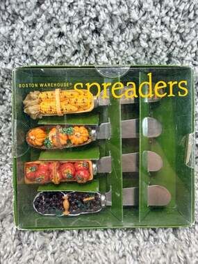 Boston Warehouse Harvest Basket Spreader Set of 4 Corn Pumpkin Apple Grape